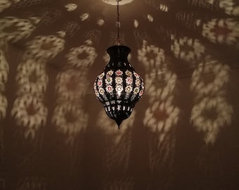 Handmade Moroccan Pendant Light: Arabic Metal Ceiling Lamp