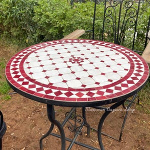 Style Your Patio: Handcrafted Outdoor Table, New Moroccan Mosaic Table, Round table, Moroccan Outdoor/ Indoor table, Mosaic Round Table.