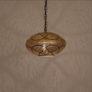 Handmade Moroccan Pendant Light: Antique Brass Home Decor Lighting