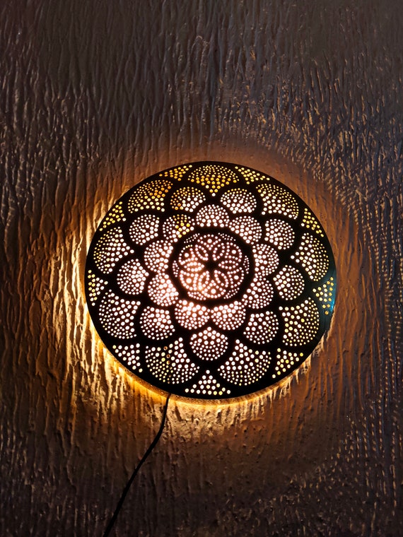 Set of 2 Moroccan Wall Sconce Moroccan Light Brass Wall Sconce
