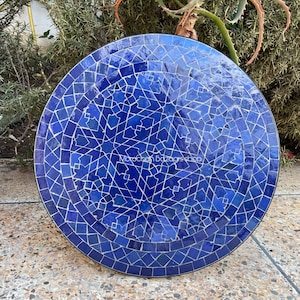 Style Your Patio: Handcrafted Outdoor Table, New Moroccan Mosaic Table, Round table, Moroccan Outdoor/ Indoor table, Mosaic Round Table.