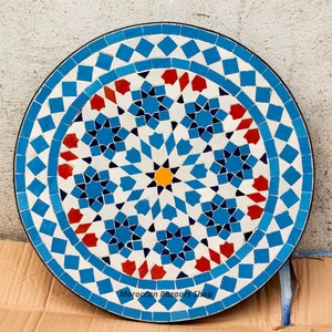 Style Your Patio: Handcrafted Outdoor Table, New Moroccan Mosaic Table, Round table, Moroccan Outdoor/ Indoor table, Mosaic Round Table.