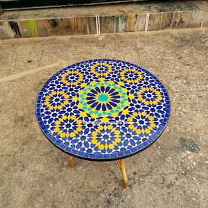Vibrant Dining: Moroccan Colorful Mosaic Patterns Table for Every Occasion. outdoor furniture, Moroccan mosaic table, housewarming gift.