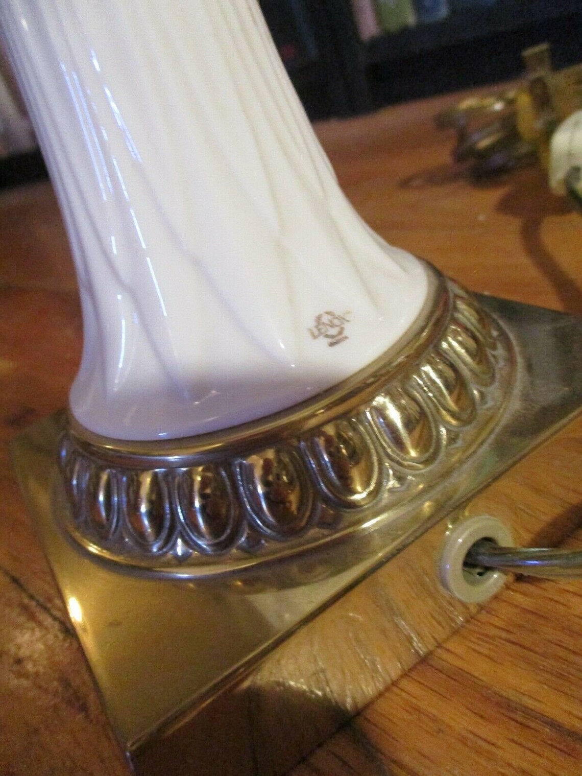 Rare Lenox Table Lamp Porcelain Brass Base and Original Shade Etsy