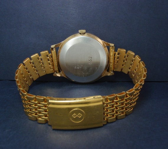 SLAVA Vintage USSR Watch with Bracelet Gold Plate… - image 5