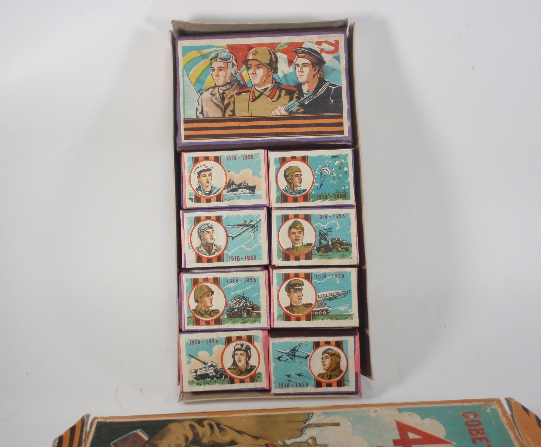 Ussr Box 1958 Vintage Collectible Matches Boxes Set USSR 40 Years Soviet Red ...