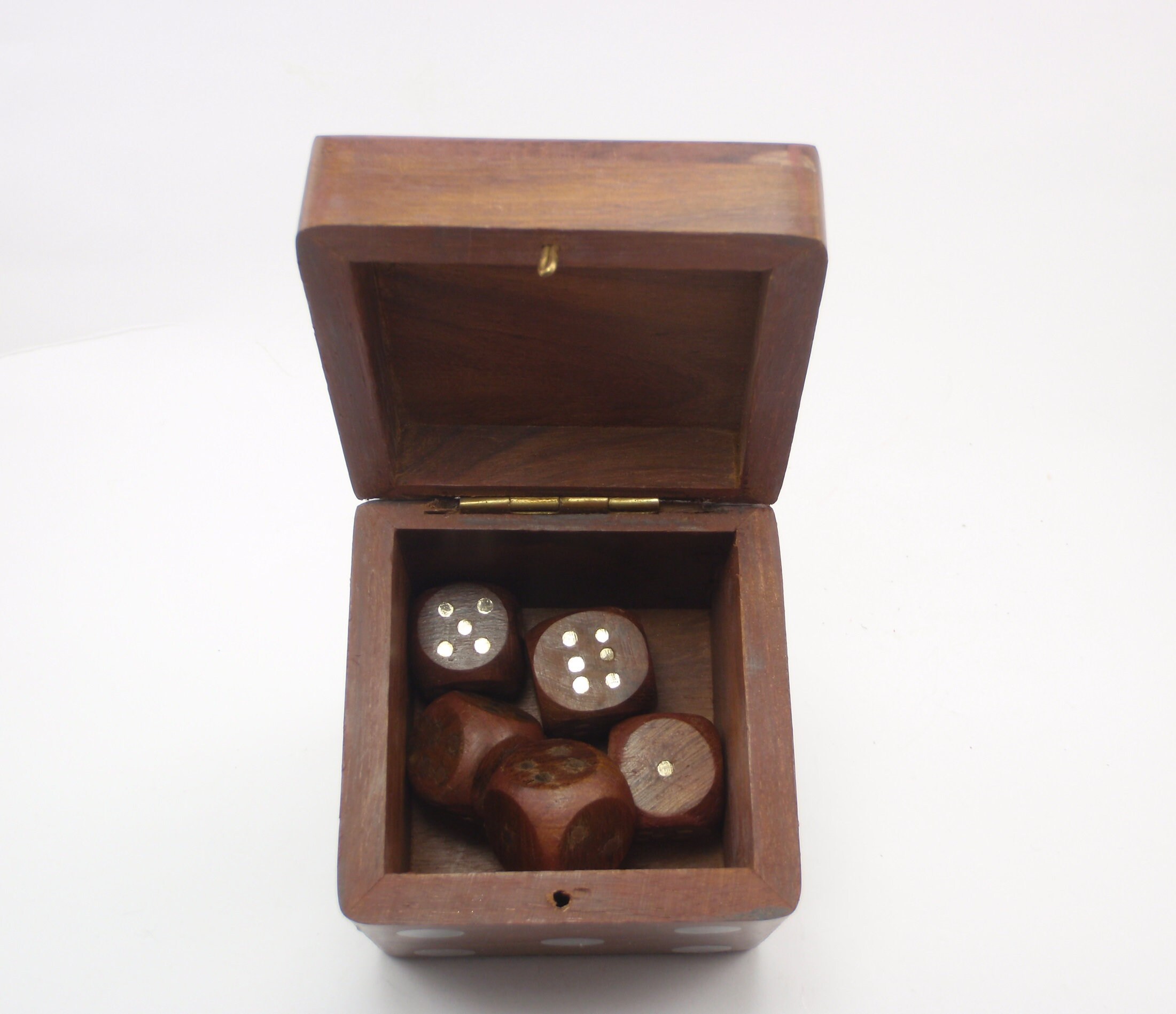 New Dice Game in Wooden Box 1 made of Fine Wood with Brass Etsy