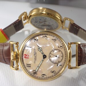 like new MOLNIYA Vintage3 USSR Excellent Watch Mechanical Serviced Pearl Dial Visible Mechanism 3602