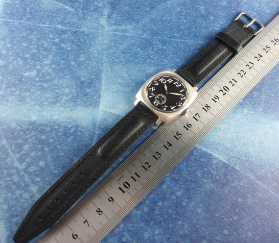 Montre Mécanique Vintage Zim Pobeda Homme Années 80 - Boîtier Acier 34mm, Bracelet Cuir Neuf