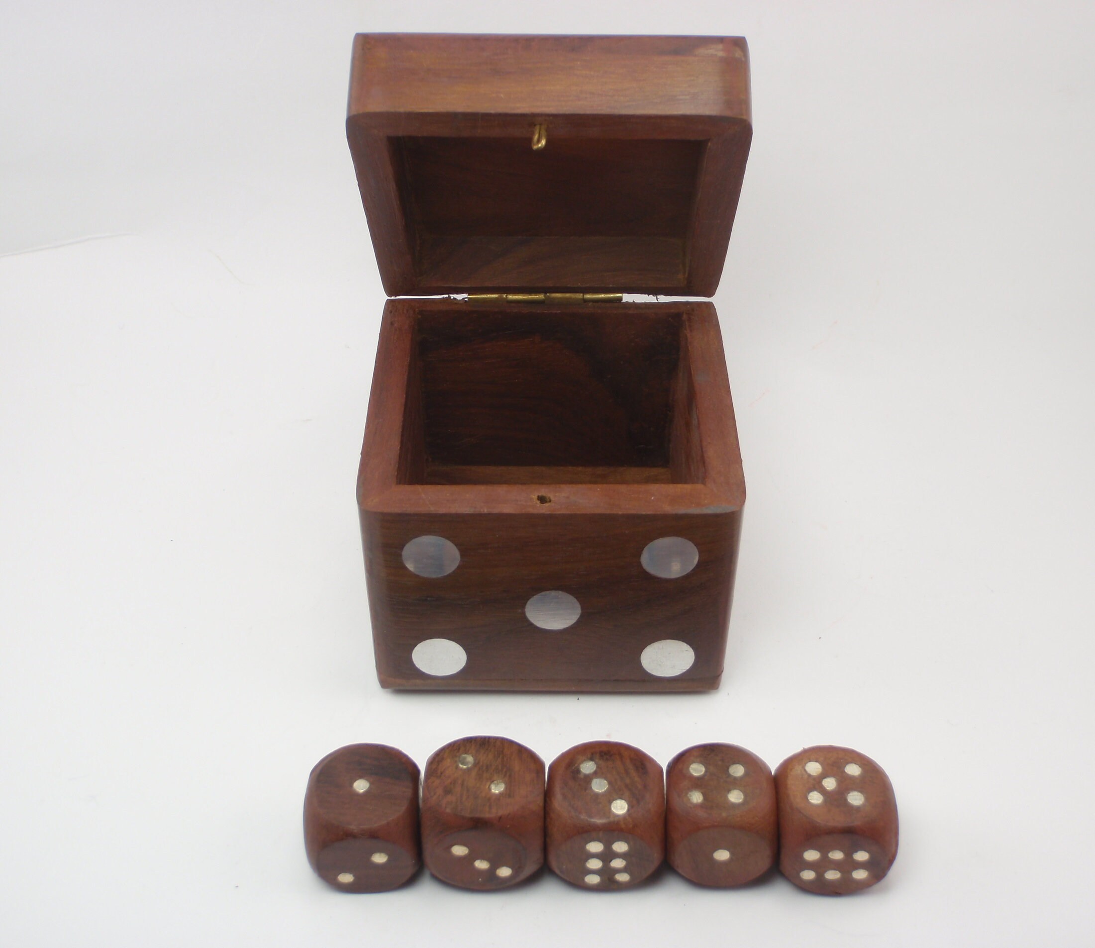 New Dice Game in Wooden Box 1 made of Fine Wood with Brass Etsy