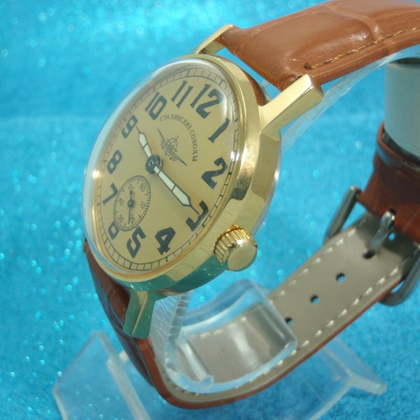 Montre vintage Pobeda Zim USSR comme neuve STALENSKIE FALCONS Mécanisme visible mécanique révisé