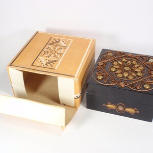 NEW Vintage USSR Casket Wooden Storage Box Jewelry Case Souvenir Russian Decor original packing