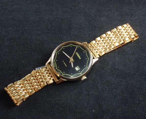 SLAVA Vintage USSR Watch with Bracelet Gold Plate… - image 4