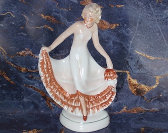 Vintage Girl in Evening Dress DANCER Vintage USSR Porcelain Figurine