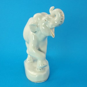 Vintage USSR Porcelain Ceramics Figurine Statuette Elephant ZHK Polonne Collectible