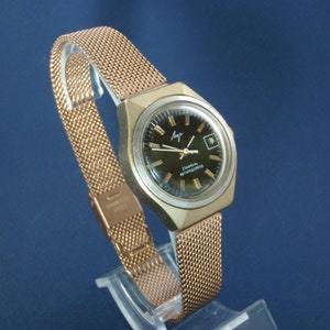 LUCH Automatic Vintage USSR Women&#39;s Ladies Watch Gold Plated Mechanical Date indicator 21 jewels Russian