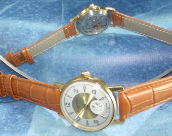 POBEDA 1970s USSR Sputnik Mechanical Watch with Globe, Stainless Steel