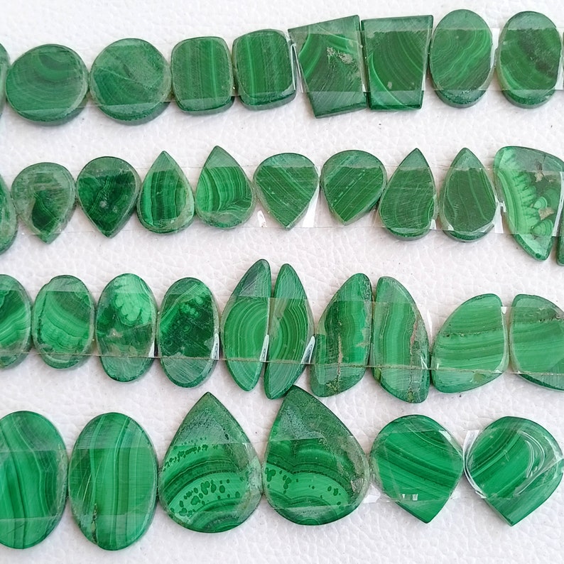 Malachite Matching Pair, Natural Malachite pair, Malachite Matching Pair Crsyatl, Malachite Cabochon Pair for Earrings Jewelry Supply image 9