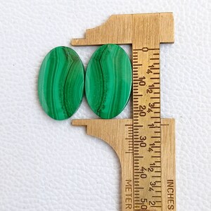 Malachite Matching Pair, Natural Malachite pair, Malachite Matching Pair Crsyatl, Malachite Cabochon Pair for Earrings Jewelry Supply 01 Big Pair/02 Pcs