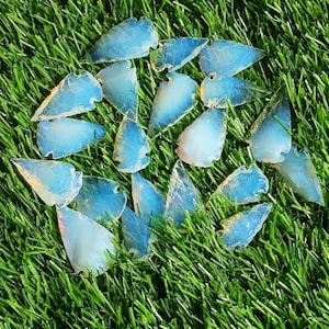 gemsfactory, wholesale cabochons, wholesale crystals, Arrow Heads, Jewelry Supplies, White Spear Heads, Arrowhead Crystal, gemsfactoryinc, Opalite moon, gemstone, cabochons, opalite point, Opalite Arrowheads
