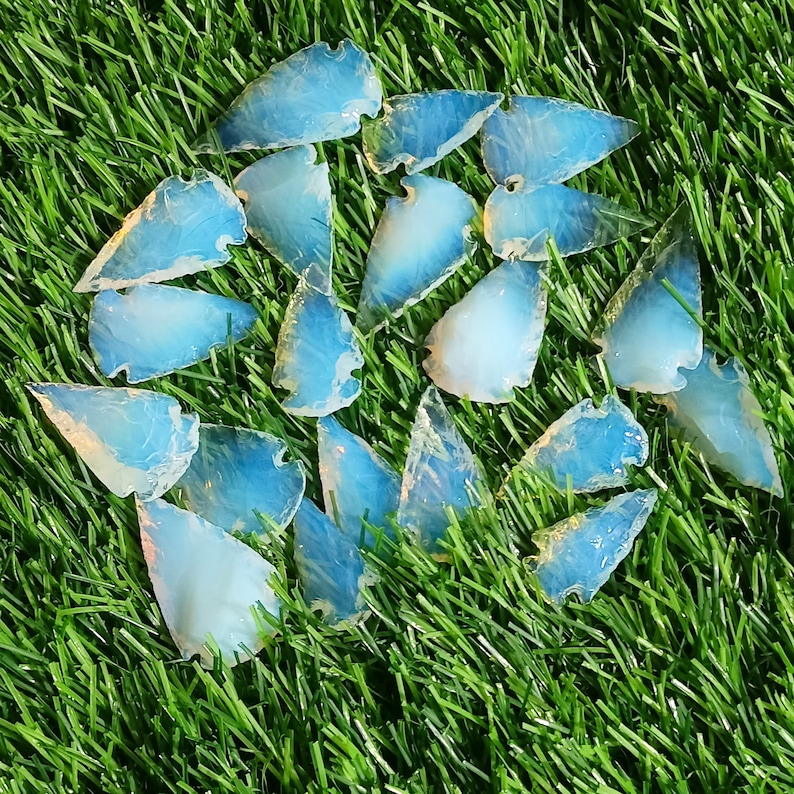 gemsfactory, wholesale cabochons, wholesale crystals, Arrow Heads, Jewelry Supplies, White Spear Heads, Arrowhead Crystal, gemsfactoryinc, Opalite moon, gemstone, cabochons, opalite point, Opalite Arrowheads