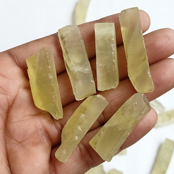 Lemon Quartz Crystal Shard, Natural Lemon Quartz Raw Slice, Lemon Quartz Rough Shards, Raw Quartz for Jewelry Crafts Supply