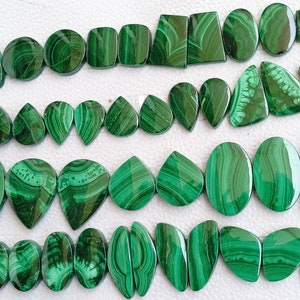 Malachite Matching Pair, Natural Malachite pair, Malachite Matching Pair Crsyatl, Malachite Cabochon Pair for Earrings Jewelry Supply image 2