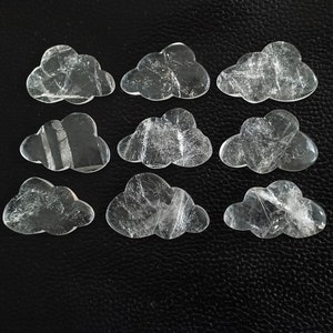 Nube de cuarzo cristalino, cabujón de nube de cuarzo transparente, nubes de piedras preciosas, cuentas de nube natural para colgantes y anillos de joyería con alambre