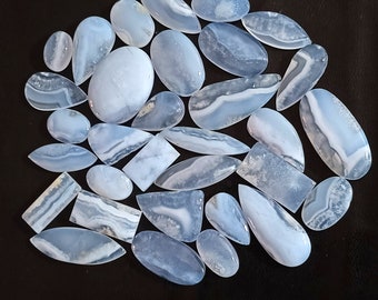 Blue Lace Agate Crystal Cabochon wholesale Blue Lace Agate Stone lot AAA quality Blue Lace Agate Gemstone, Blue Lace Agate Cabochon lot