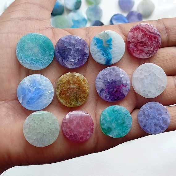Agate Round Druzy, Wholesale Round Agate Druzy Crystal, Bulk Drusy Beads, Dyed Agate Round Druzy Gemstone For Jewelry, Reiki, Decor,Crafts