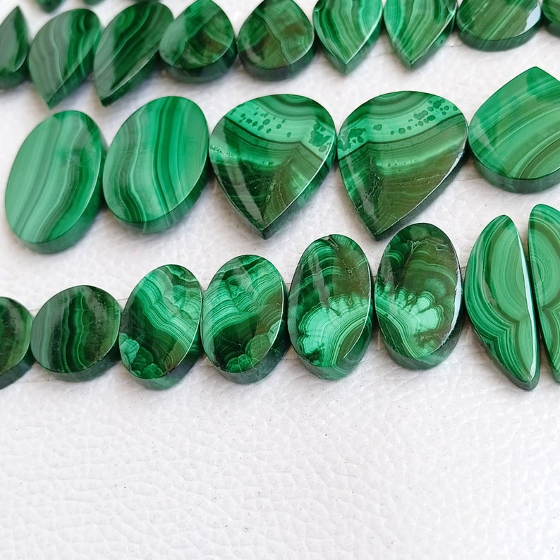 Malachite Matching Pair, Natural Malachite pair, Malachite Matching Pair Crsyatl, Malachite Cabochon Pair for Earrings Jewelry Supply image 4