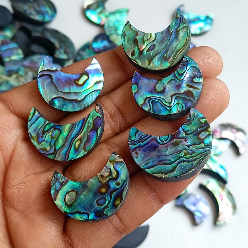 the crescent moon, moon jewelry, crystal moon, moon earrings, moon cabochon, moon gemstone, abalone shell moon, shell moon, moon abalone shell, abalone shell, shell jewelry, moon, moon shell
