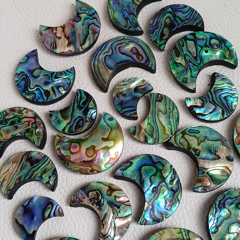 the crescent moon, moon jewelry, crystal moon, moon earrings, moon cabochon, moon gemstone, abalone shell moon, shell moon, moon abalone shell, abalone shell, shell jewelry, moon, moon shell