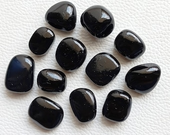 Ónix negro pulido, Ónix pulido al por mayor, Piedra de ónix negro pulida a granel, Cristales curativos de ónix pulido para joyería