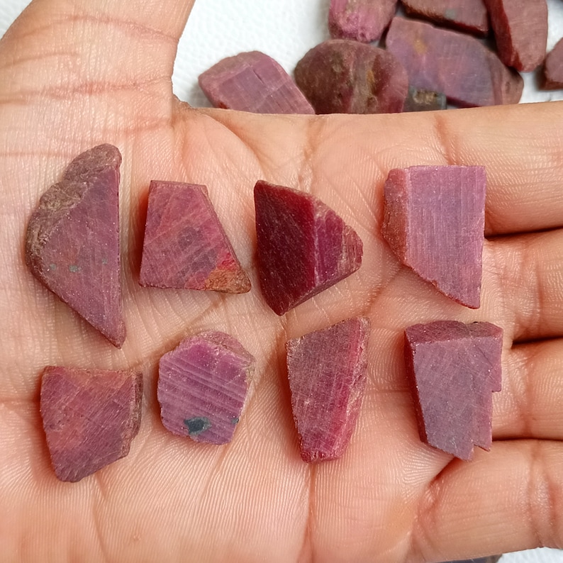 Ruby Ruby Slice Mix, Natural Ruby Slab, Red Ruby Crystal Rough, Ruby Rock Slice Jewelry plate, Crystal Decor Materials 1000Carats/200Grams