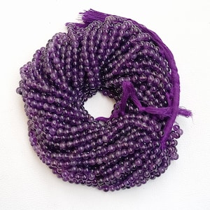 Amethyst Round Beads 3mm, 4mm, 5mm-10mm Round Beads AA Grade Purple Amethyst Crystal Beads, Amethyst Beads Wholesale, Bulk Beads For Jewelry