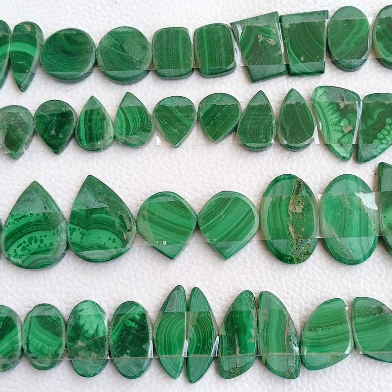 Malachite Matching Pair, Natural Malachite pair, Malachite Matching Pair Crsyatl, Malachite Cabochon Pair for Earrings Jewelry Supply image 6