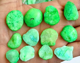 Green Agate Slice, Bulk Crystal Wholesale, Geode Green Agate Druzy Slice, Bulk Window Agate Slice Cabochon, Agate Slice for Jewelry