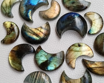 天然クリスタル XL ケンババ ジャスパー ムーン カービング 6.8”x5”x1