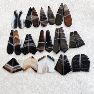 Banded Agate Matching Pair Stone, Wholesale lot Botswana Agate Earrings Pair Cabochon, Bulk Agate Pair Crystal for Earrings Jewelry Making