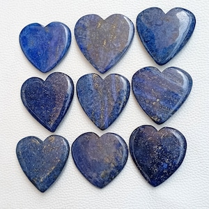Lapis Lazuli Heart, Natural Blue Lapis Heart, Lapis Lazuli Puffy Heart, Lapis Crystal Heart for Jewelry Crafts Supply