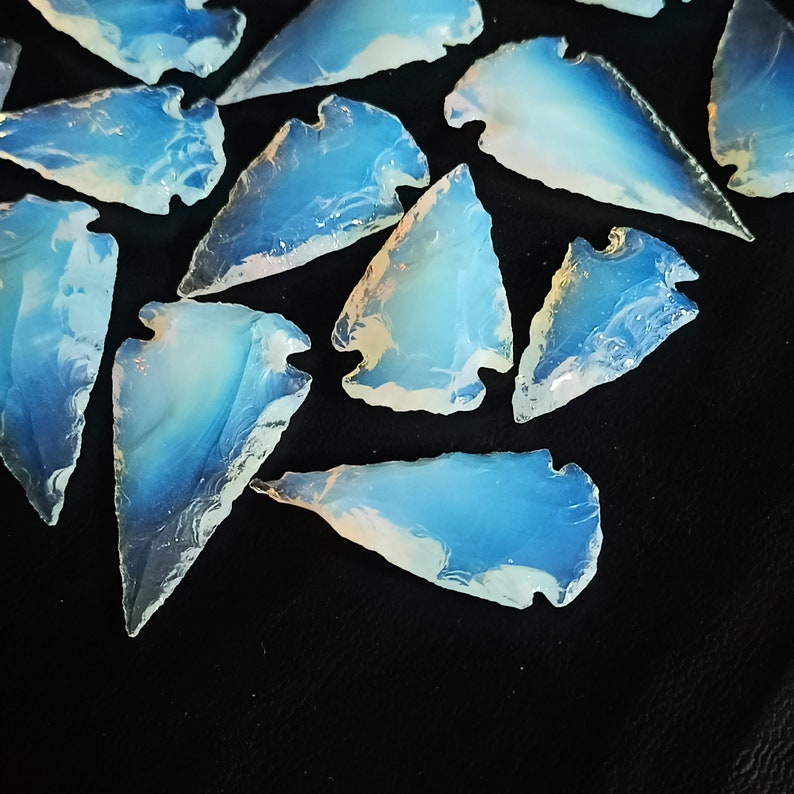 gemsfactory, wholesale cabochons, wholesale crystals, Arrow Heads, Jewelry Supplies, White Spear Heads, Arrowhead Crystal, gemsfactoryinc, Opalite moon, gemstone, cabochons, opalite point, Opalite Arrowheads