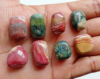 Bloodstone Tumble, Peruvian Tumbled Stone, Natural Bloodstone Healing Crystal Polished FREE FORM for Pendants Jewelry Crafts supply
