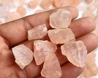 Rose Quartz Raw, Natural Rose Quartz Crystal Rough, Wholesale Lot Rose Quartz Raw Gemstone For Necklace Earrings Jewelry Crafts Supply