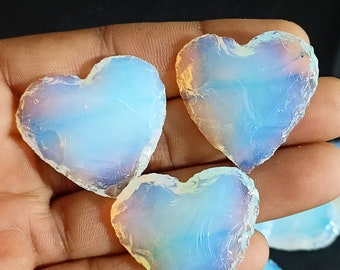 Opalite Hearts, Opalite Heart Crystal, Wholesale Heart Stone, Opalite Hearts Metaphysical Crystal for Wire-wrap Jewelry, Decor Gift