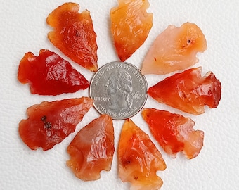 Carnelian Arrowhead lot, Natural Raw Carnelian Arrow Stone, Wholesale Bulk Carnelian Arrow Crystal Carnelian for Healing Wire-wrap Jewelry