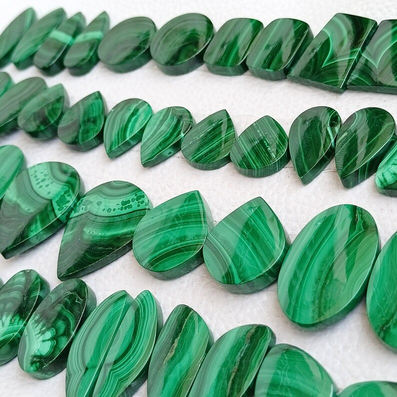 Malachite Matching Pair, Natural Malachite pair, Malachite Matching Pair Crsyatl, Malachite Cabochon Pair for Earrings Jewelry Supply image 5