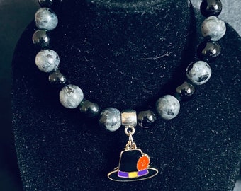 Handmade Pilgrim Hat Stretch Charm Bracelet