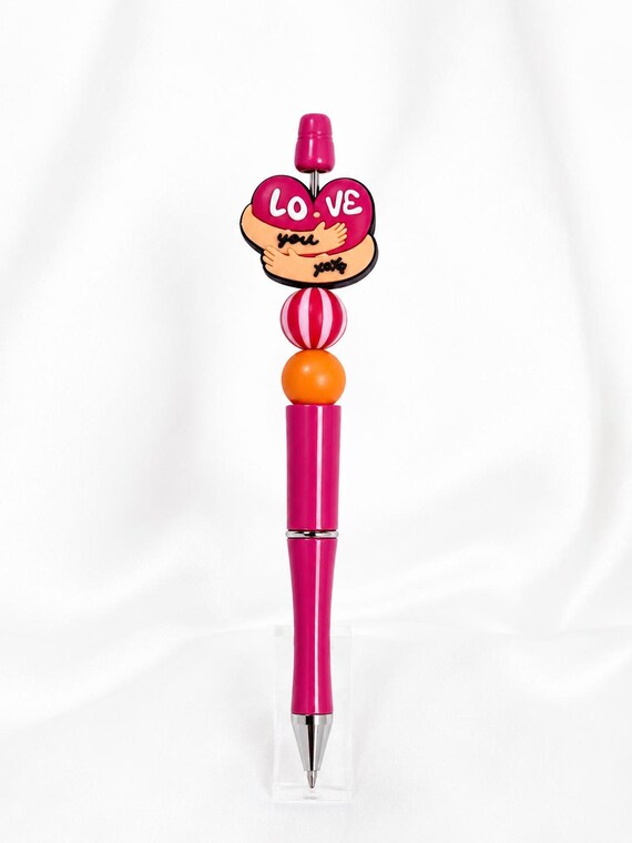 Silicone Beaded  Love Yourself Valentine Writing Pen