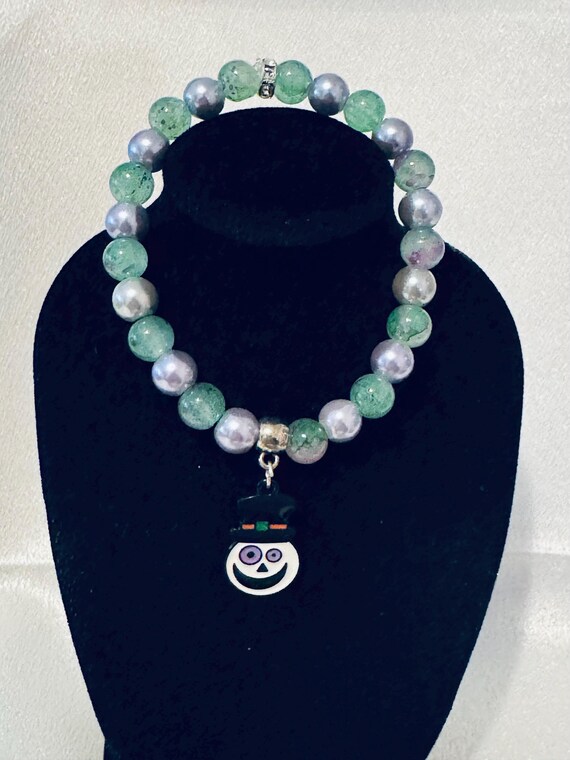 Silly Ghost Face Stretch Charm Bracelet